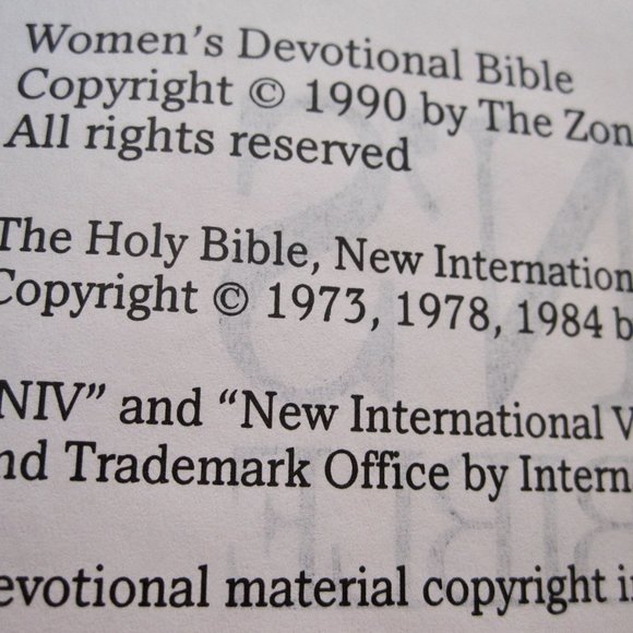 VTG Womens Devotional Bible NIV Christs Words in Red 1990 HC Zondervan USA - Picture 4 of 11